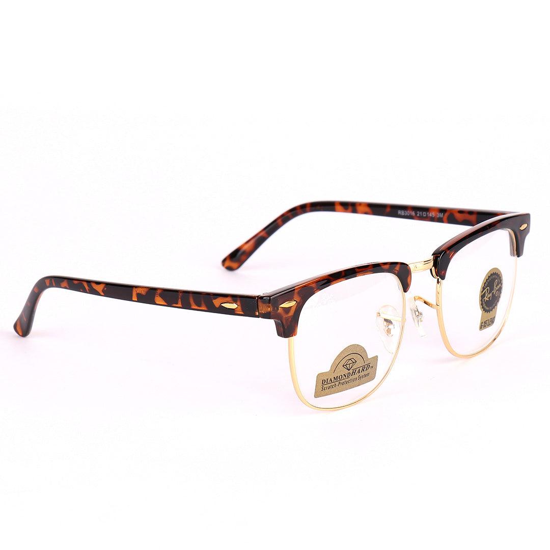 Ray-Ban 3016 Clubmaster Optics Brown and Gold Sunglasses - Obeezi.com