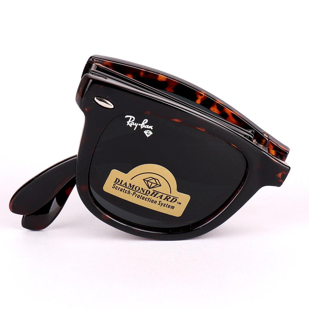 Ray-Ban 4105 Foldable Wayfarer Brown Sunglasses - Obeezi.com