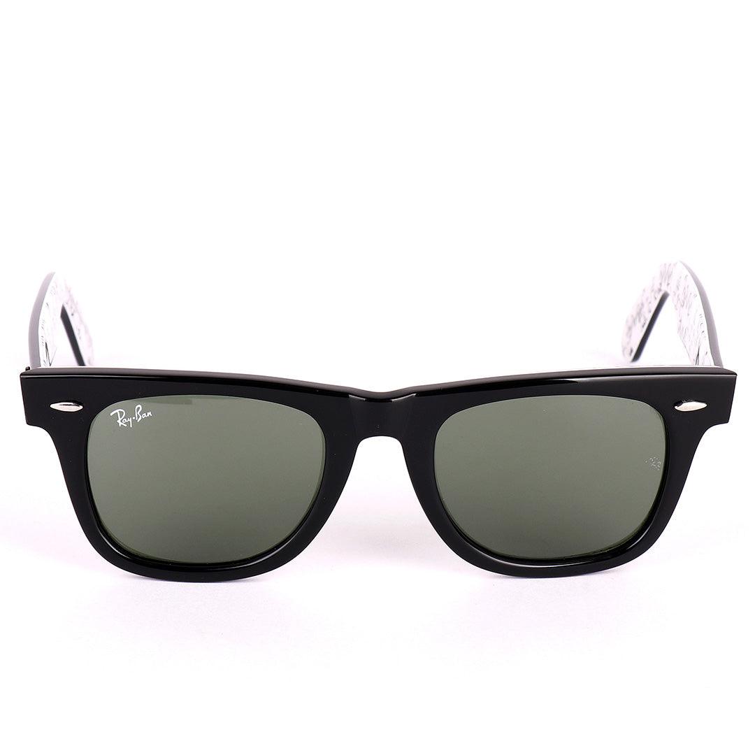 Ray-Ban All Black Wayfarer Black Signature Scripted Sunglasses - Obeezi.com