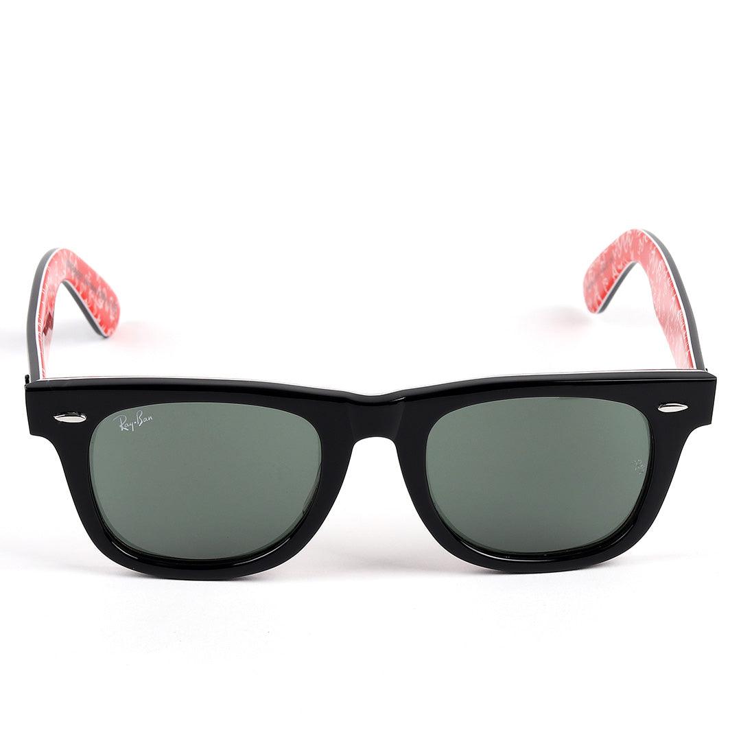 Ray-Ban All Black Wayfarer Full Red Signature Scripted Sunglasses - Obeezi.com