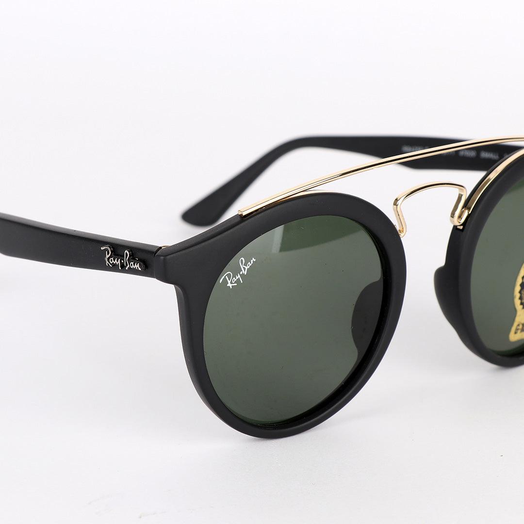 Ray-Ban Round Frame And Gold Metal Black Sunglasses - Obeezi.com