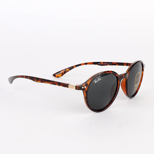 Ray-Ban Wayfarer Round-Frame Acetate Brown Sunglasses - Obeezi.com