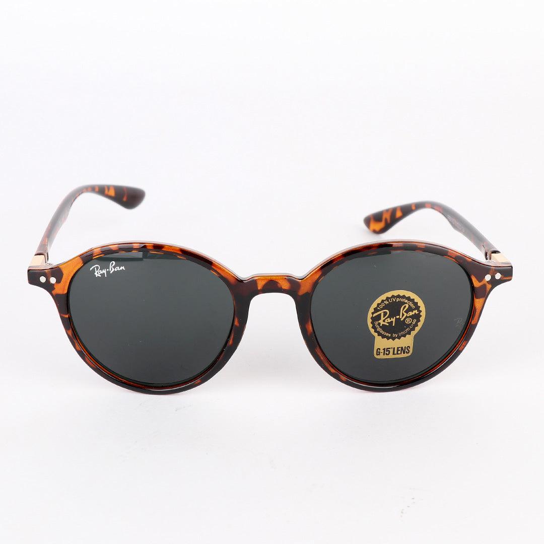 Ray-Ban Wayfarer Round-Frame Acetate Brown Sunglasses - Obeezi.com