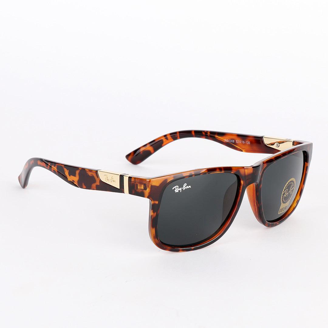 Ray-Ban Wayfarer Side Gold Crested Brown Sunglasses - Obeezi.com