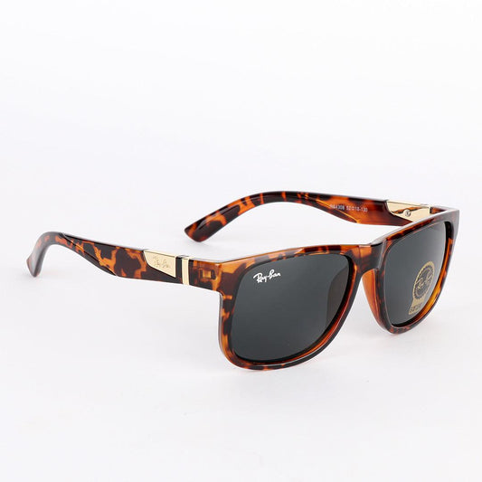Ray-Ban Wayfarer Side Gold Crested Brown Sunglasses - Obeezi.com