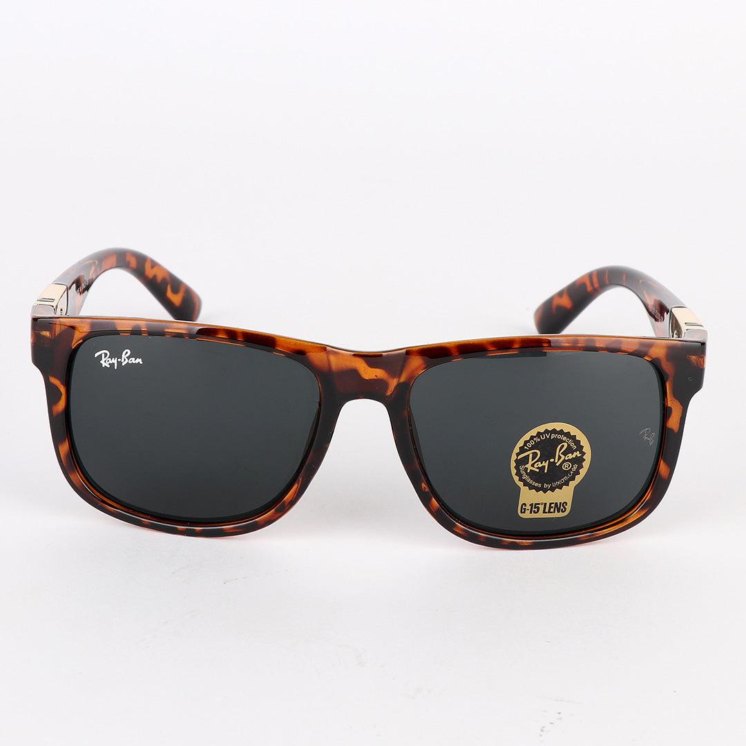 Ray-Ban Wayfarer Side Gold Crested Brown Sunglasses - Obeezi.com