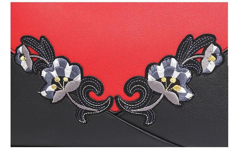 Red Black French Fur Cham Shape Tote Handbag - Obeezi.com