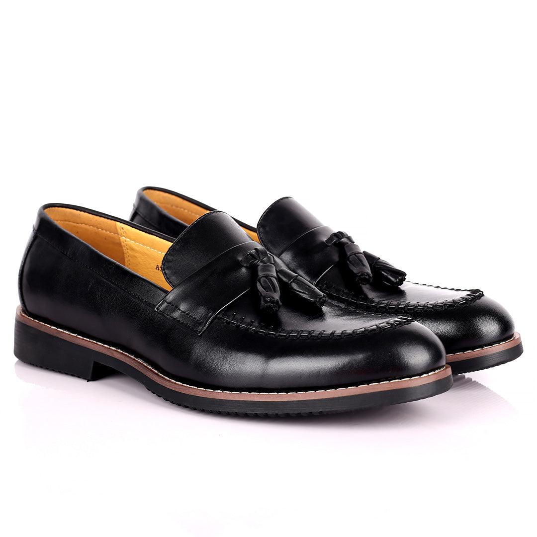 Renato Bulbecc Single Belt Tassels Designed Men's Shoes - Obeezi.com