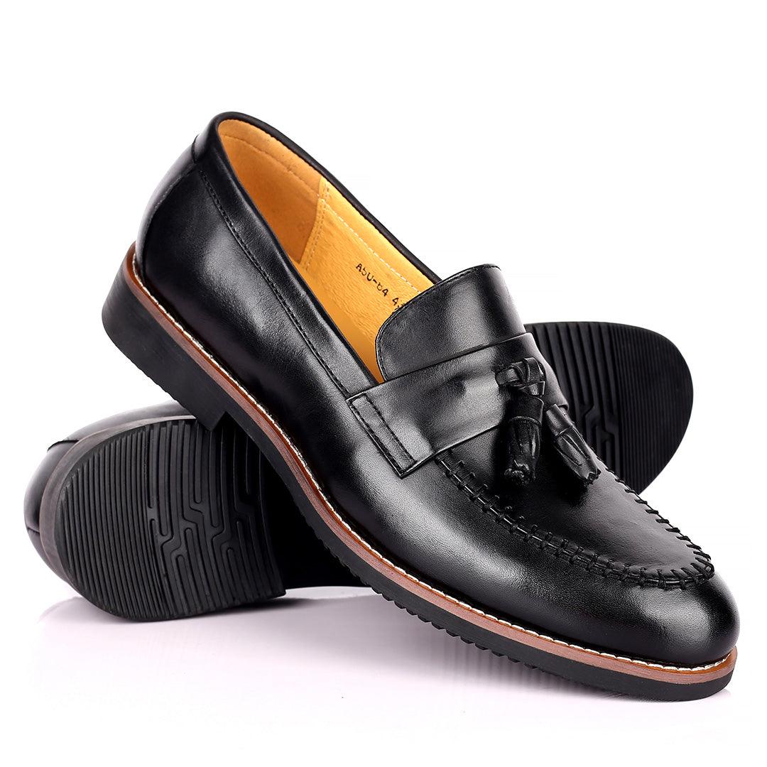 Renato Bulbecc Single Belt Tassels Designed Men's Shoes - Obeezi.com