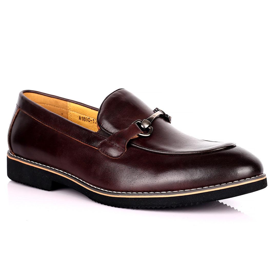 Renato Bulbecc Single Chain Designed Men's Shoes-Coffee - Obeezi.com