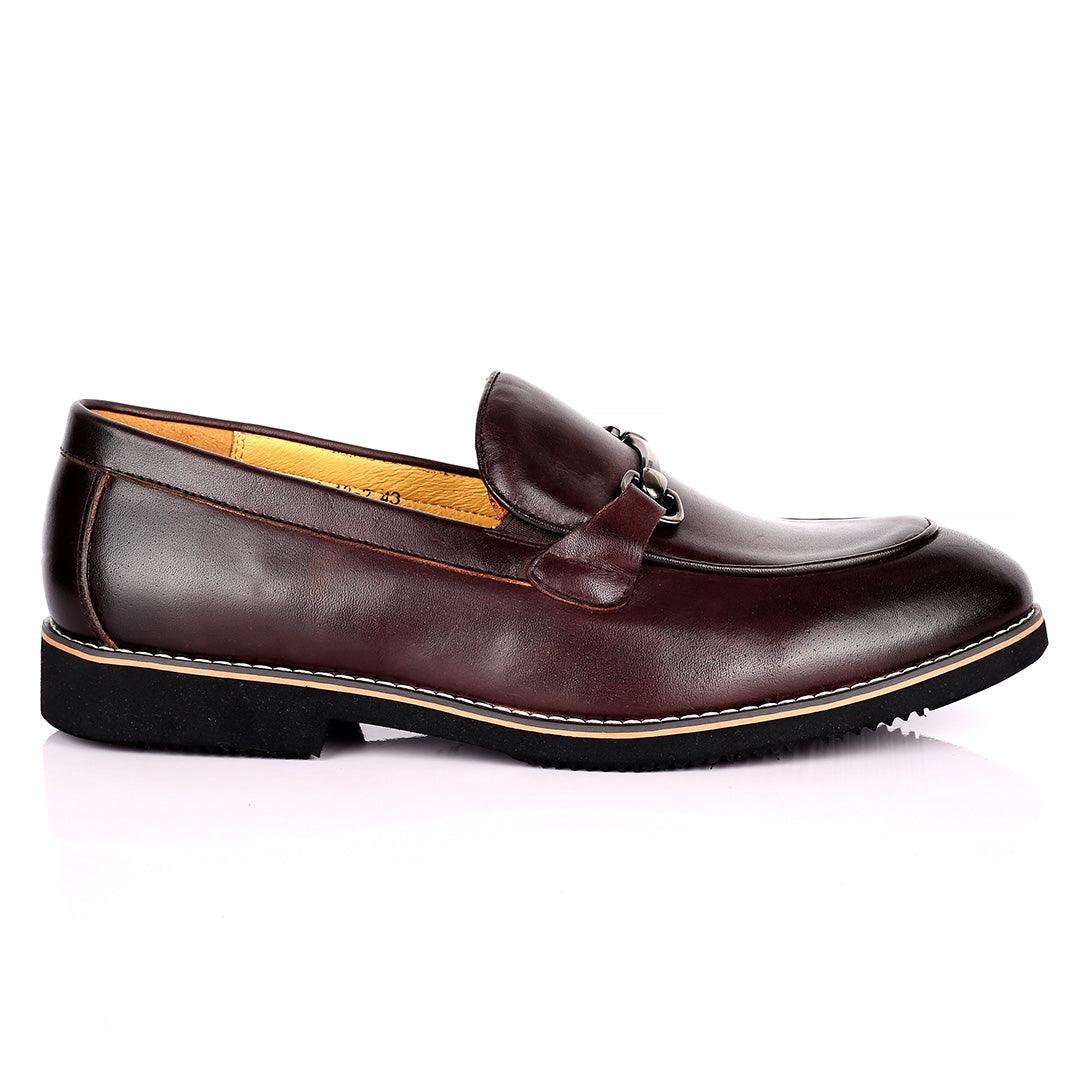 Renato Bulbecc Single Chain Designed Men's Shoes-Coffee - Obeezi.com