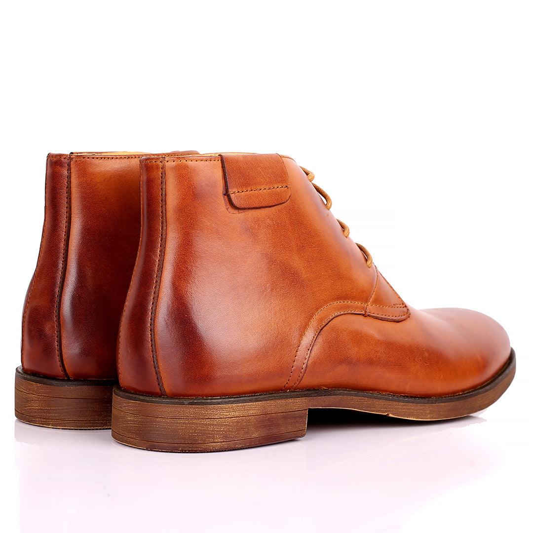 Renato Dulbecc Brown High Ankle Lace Up Formal Shoe - Obeezi.com