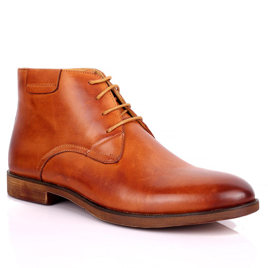 Renato Dulbecc Brown High Ankle Lace Up Formal Shoe - Obeezi.com