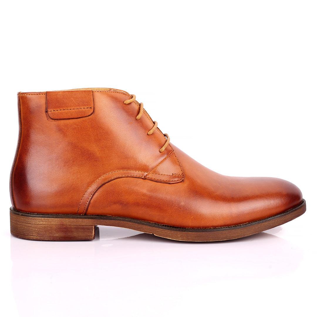 Renato Dulbecc Brown High Ankle Lace Up Formal Shoe - Obeezi.com