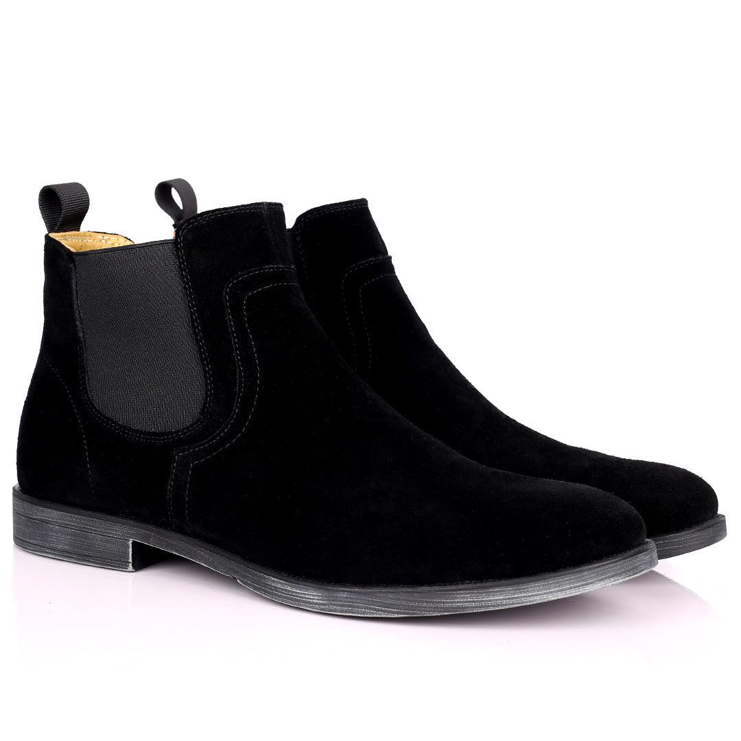 Renato Dullbecc Chelsea Black Suede Shoes - Obeezi.com