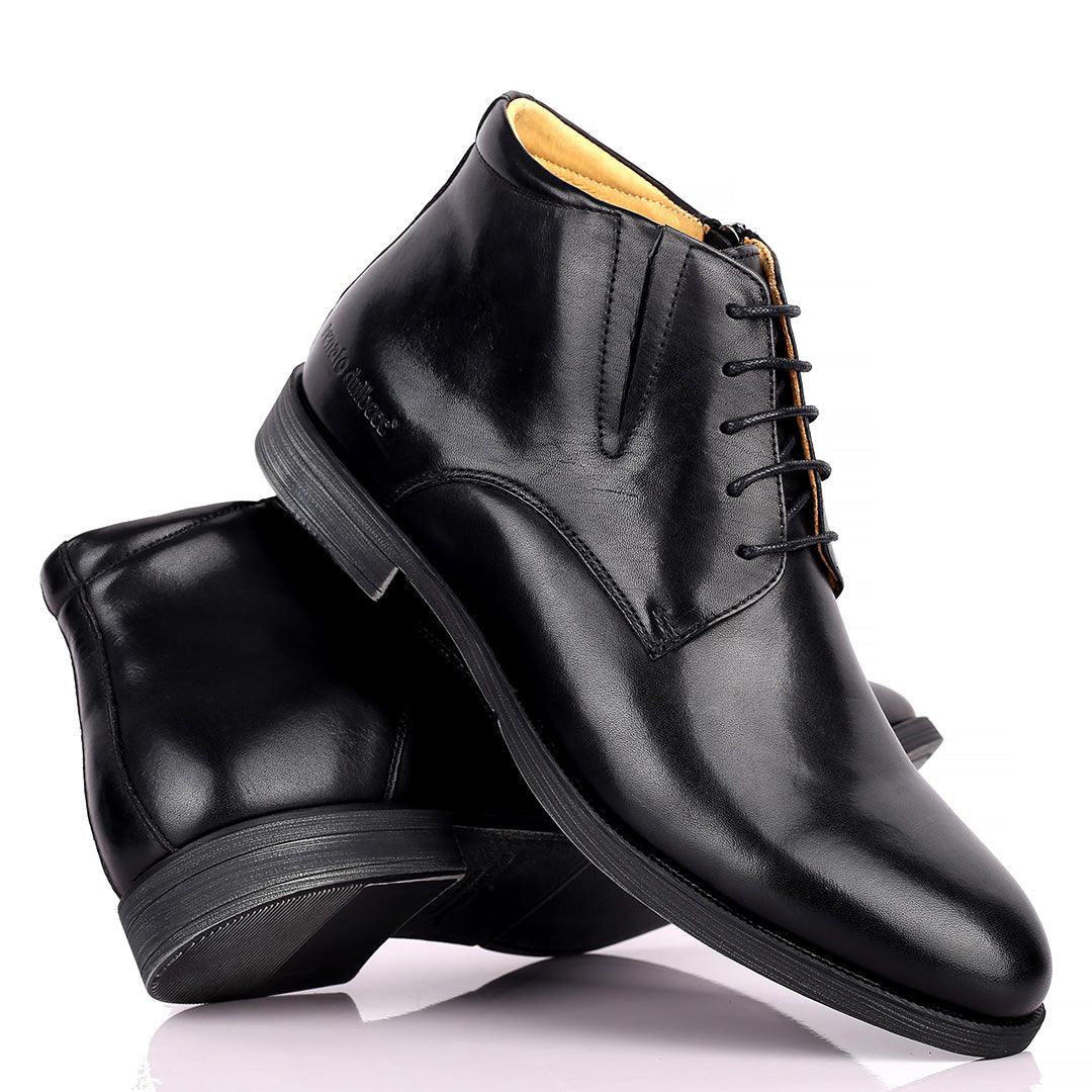 Renato Dullbeee High Ankle Lace Up Black Formal Shoe - Obeezi.com