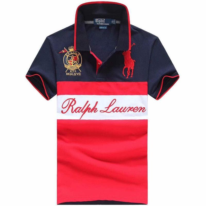 RL Big Pony Men's Polo Custom-Fit Navyblue Red - Obeezi