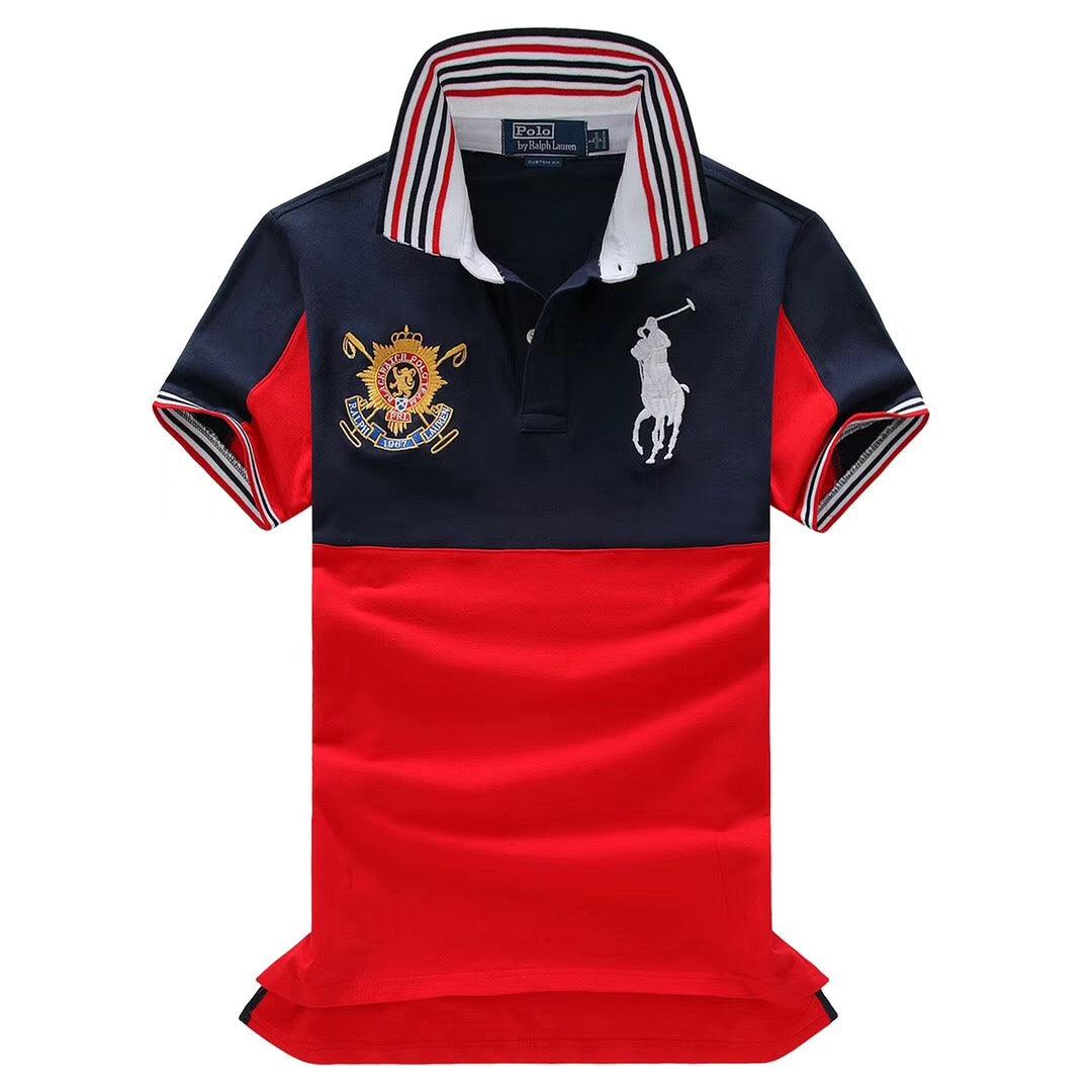 RL Blackwatch Polo Team Blue/Red Short Sleeve Polo - Obeezi