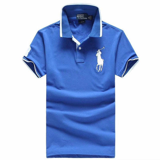 RL Classic Blue White Fit Big Pony Polo Shirt - Obeezi