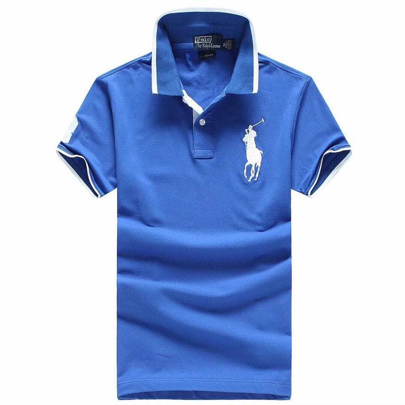 RL Classic Blue White Fit Big Pony Polo Shirt - Obeezi
