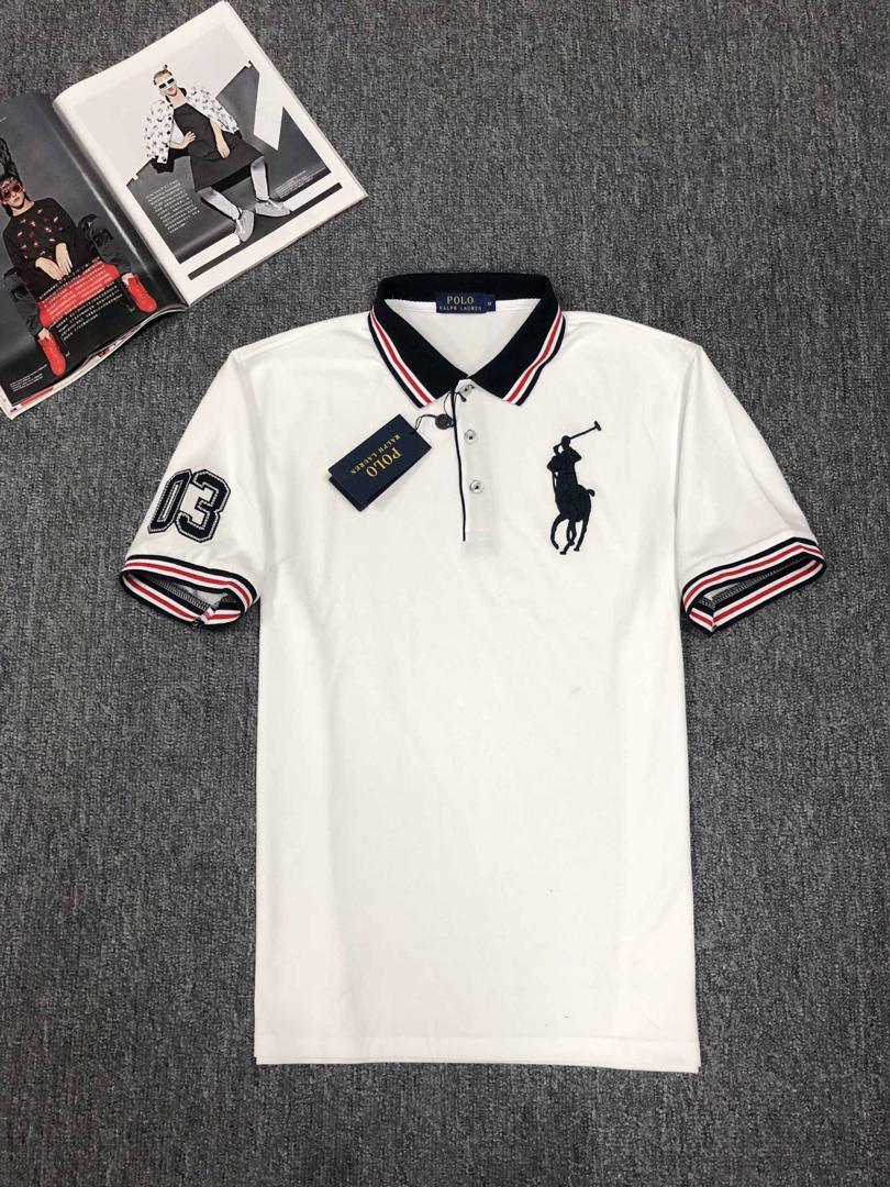 RL Custom Fit Athletic Division With Number Design White Polo - Obeezi
