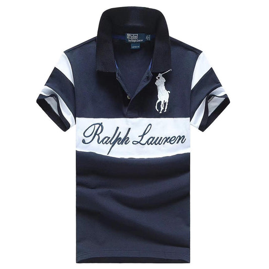 RL Custom Fitted Big Horse Plain Dual Color Navyblue White - Obeezi