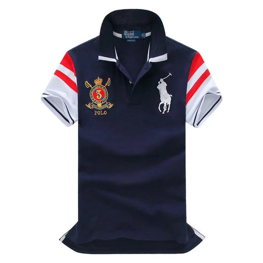 RL Custom Fitted Blanco 3 Marine 1967 Navyblue Polo - Obeezi