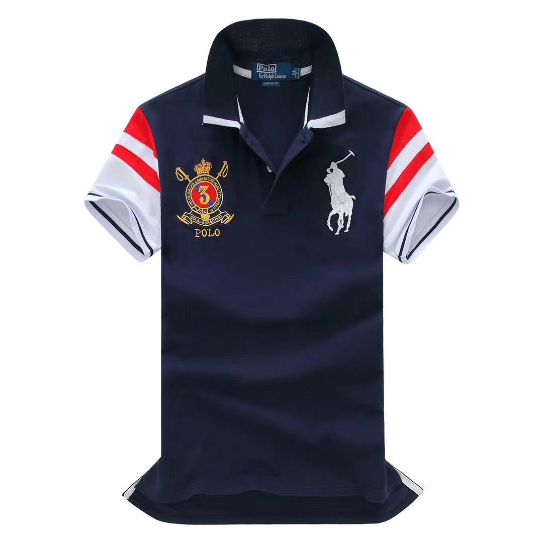 RL Custom Fitted Blanco 3 Marine 1967 Navyblue Polo - Obeezi