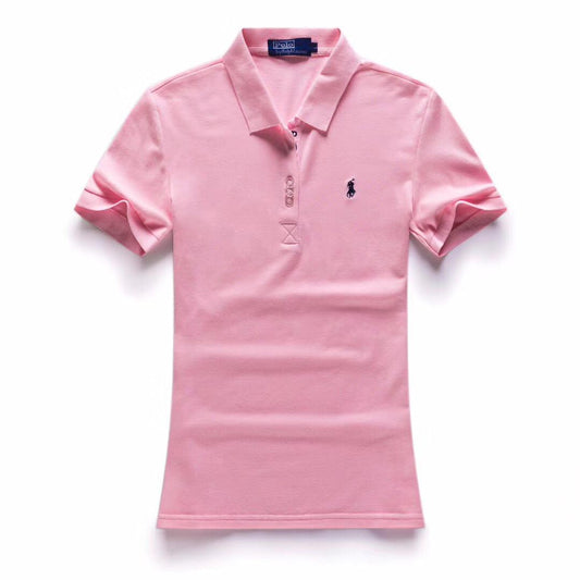 RL Design Crested Pink Ladies Short-Sleeve Polo - Obeezi