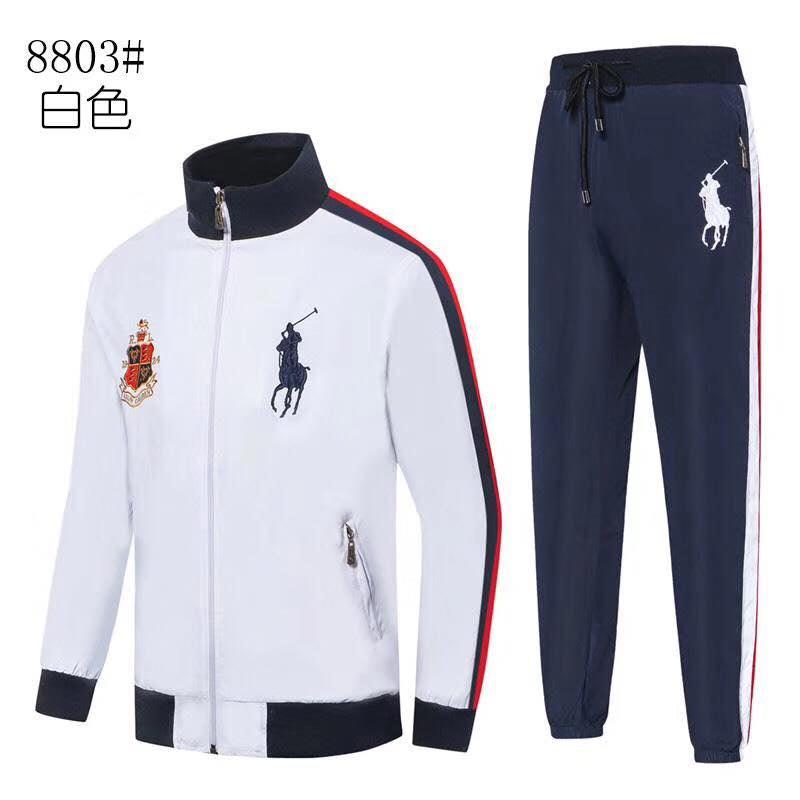 RL Fashionable Big Pony Tailored White/NavyBlue Track Suit - Obeezi