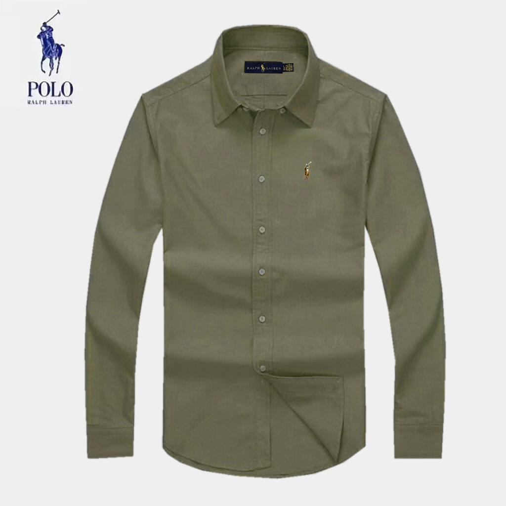 RL Plain Men's Longsleeve Green Casual Shirt - Obeezi