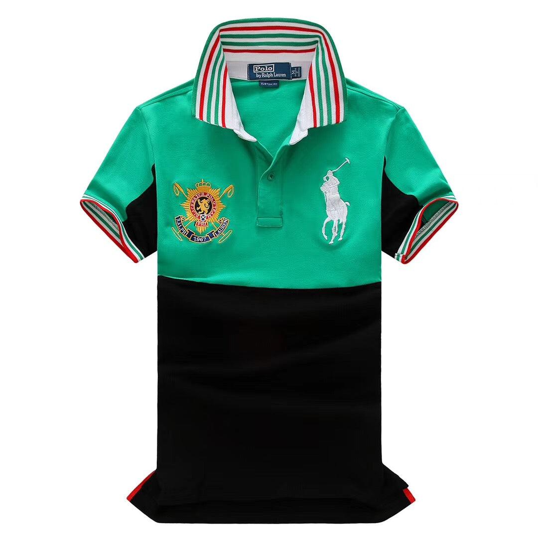 RL White/watch Polo Team Grn/Nvb Short Sleeve Polo - Obeezi