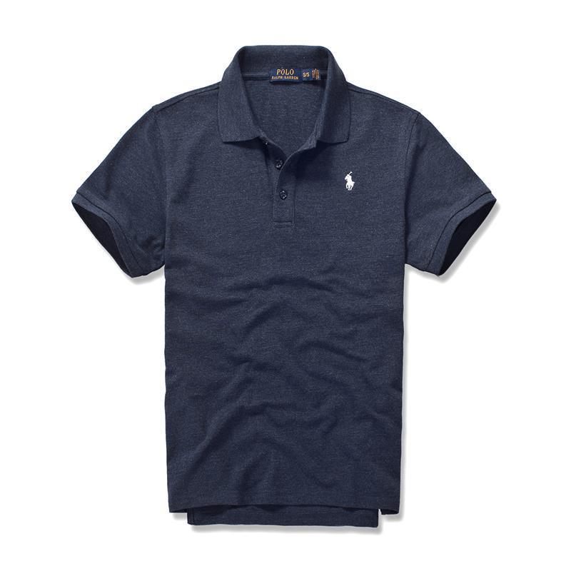 RL With Small Pony All Navy Blue Polo fitted Classic Shirt - Obeezi