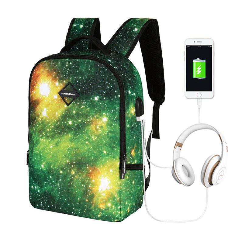 Running Tiger Multicolored With Usb charging Port and Auxillary Backpack Bags - Obeezi.com