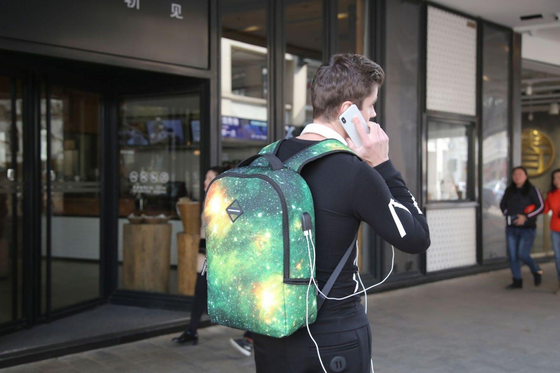 Running Tiger Multicolored With Usb charging Port and Auxillary Backpack Bags - Obeezi.com