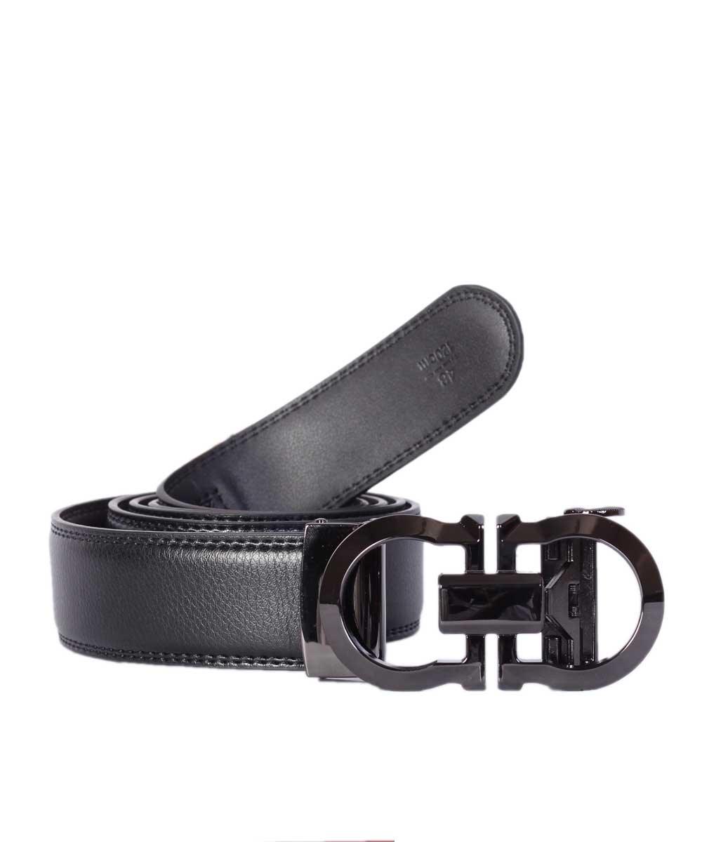 Salvatore Ferragamo Black Leather Automatic Buckle Formal Belt - Obeezi.com