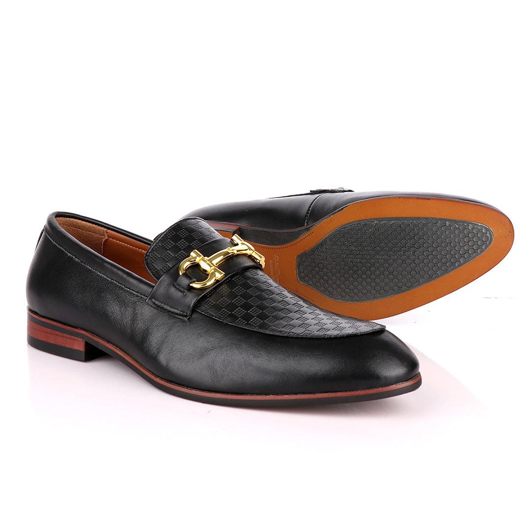 Salvatore Ferragamo Black Leather Exquisite Loafers - Obeezi