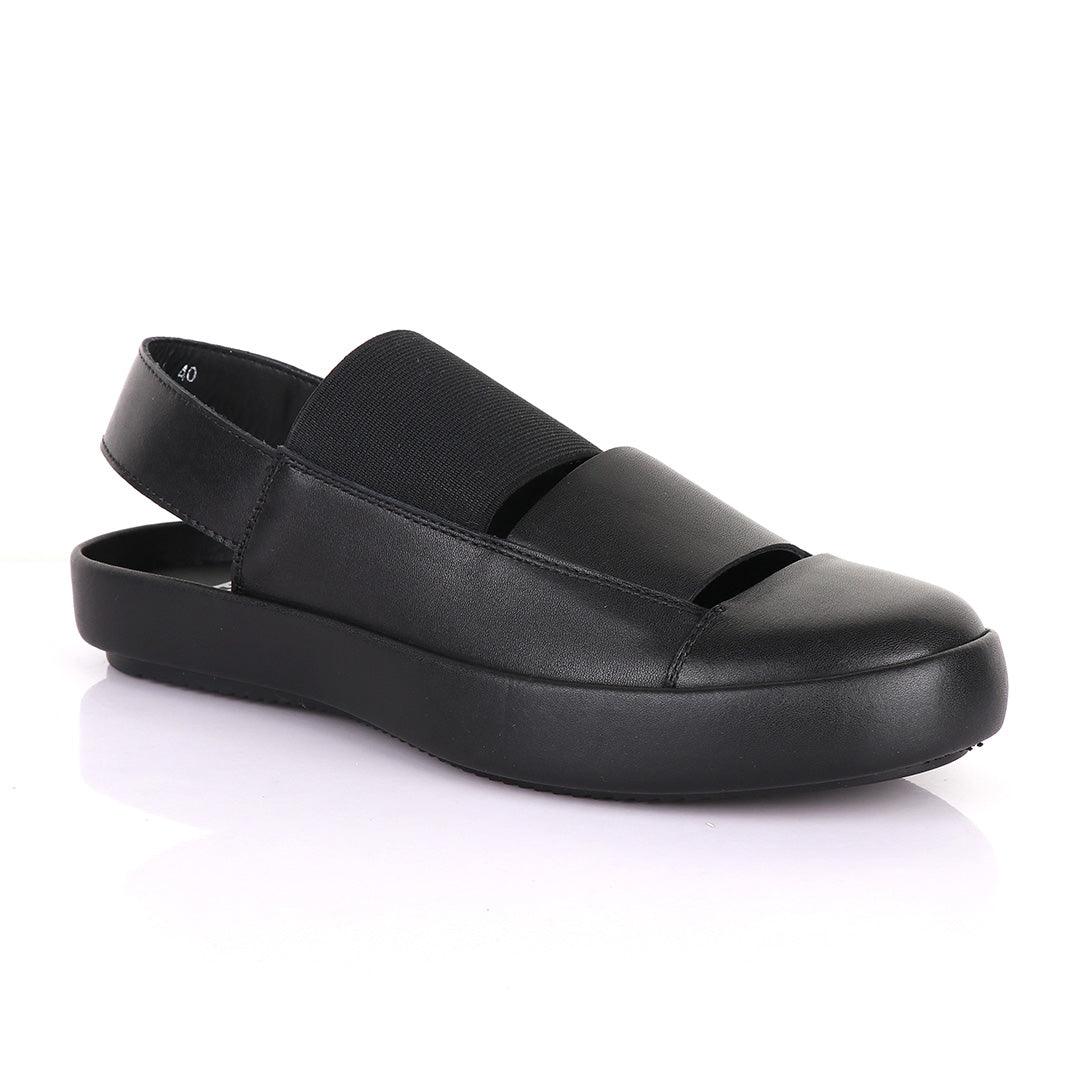 Salvatore Ferragamo Black Leather Exquisite Sandals - Obeezi