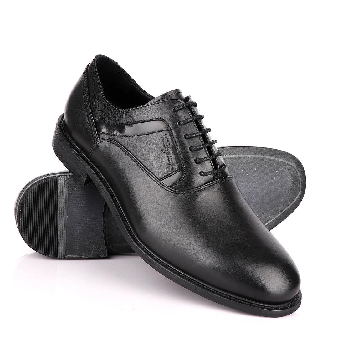 Salvatore Ferragamo Black Leather Oxford Shoe - Obeezi