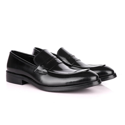 Salvatore Ferragamo Black Leather Penny Loafers - Obeezi