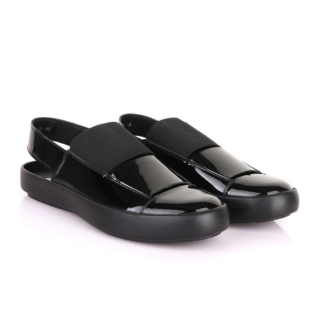 Salvatore Ferragamo Black Wet Lips Exquisite Sandals - Obeezi