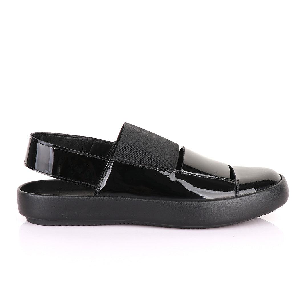 Salvatore Ferragamo Black Wet Lips Exquisite Sandals - Obeezi