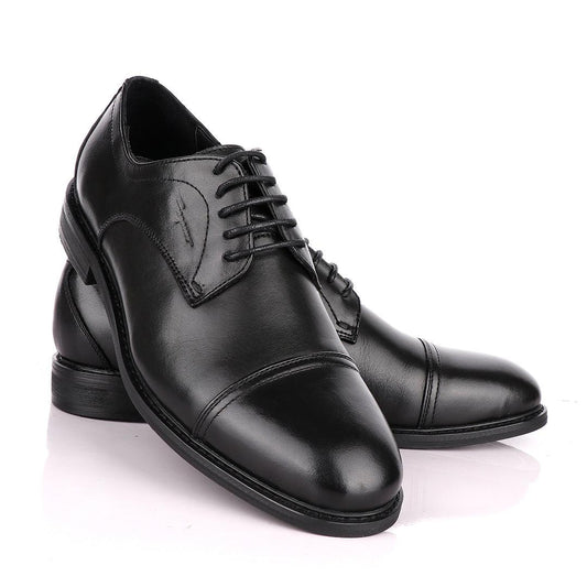 Salvatore Ferragamo Cap Toe Black Derby Shoe - Obeezi