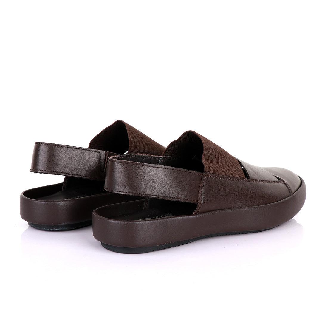 Salvatore Ferragamo Coffee Leather Exquisite Sandals - Obeezi