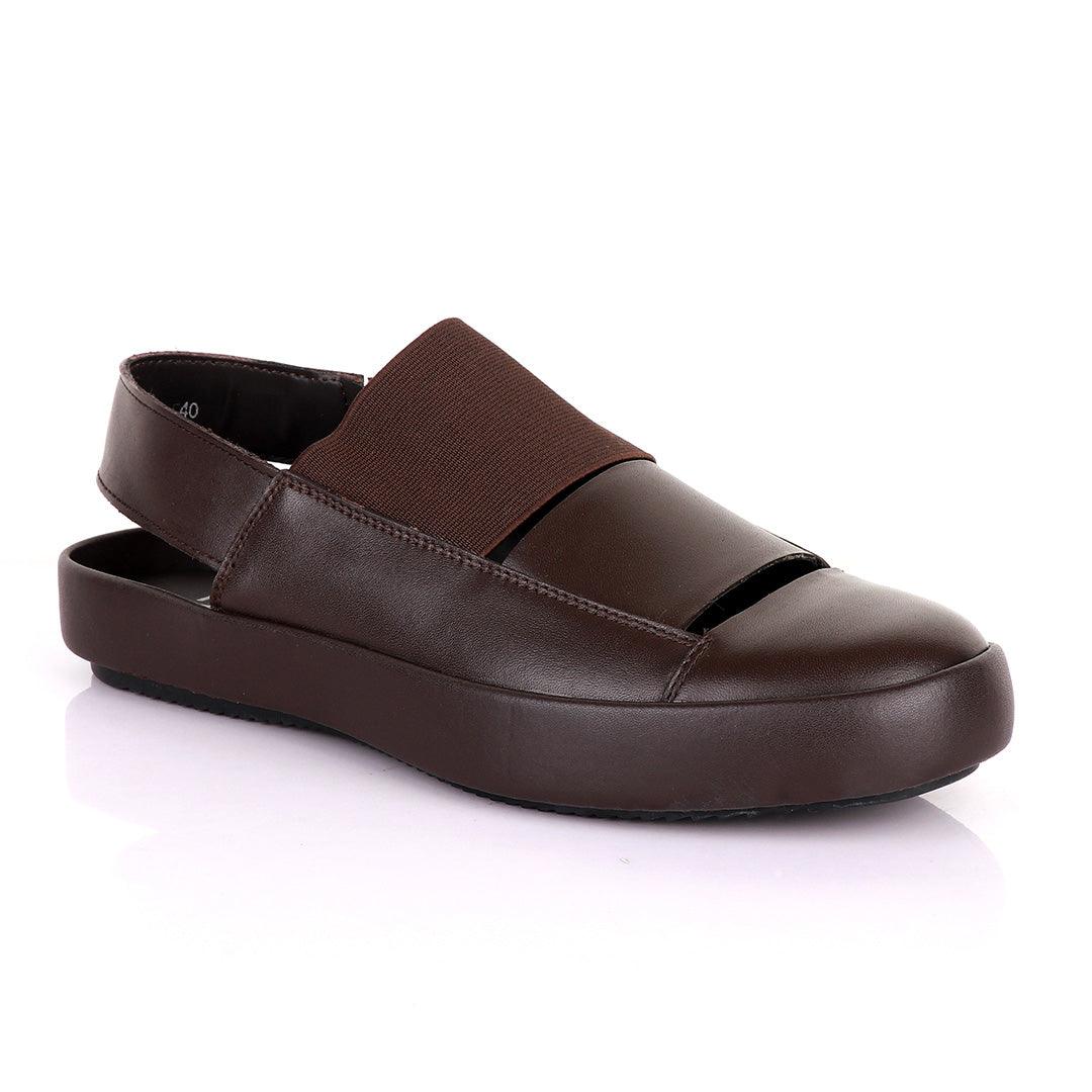 Salvatore Ferragamo Coffee Leather Exquisite Sandals - Obeezi