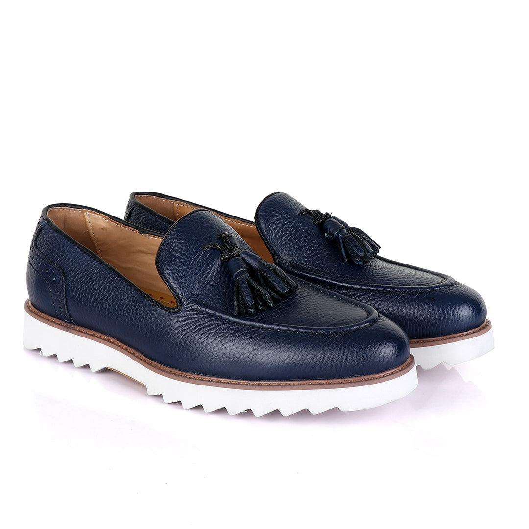 Salvatore Ferragamo Double Tassel Loafers-Blue - Obeezi