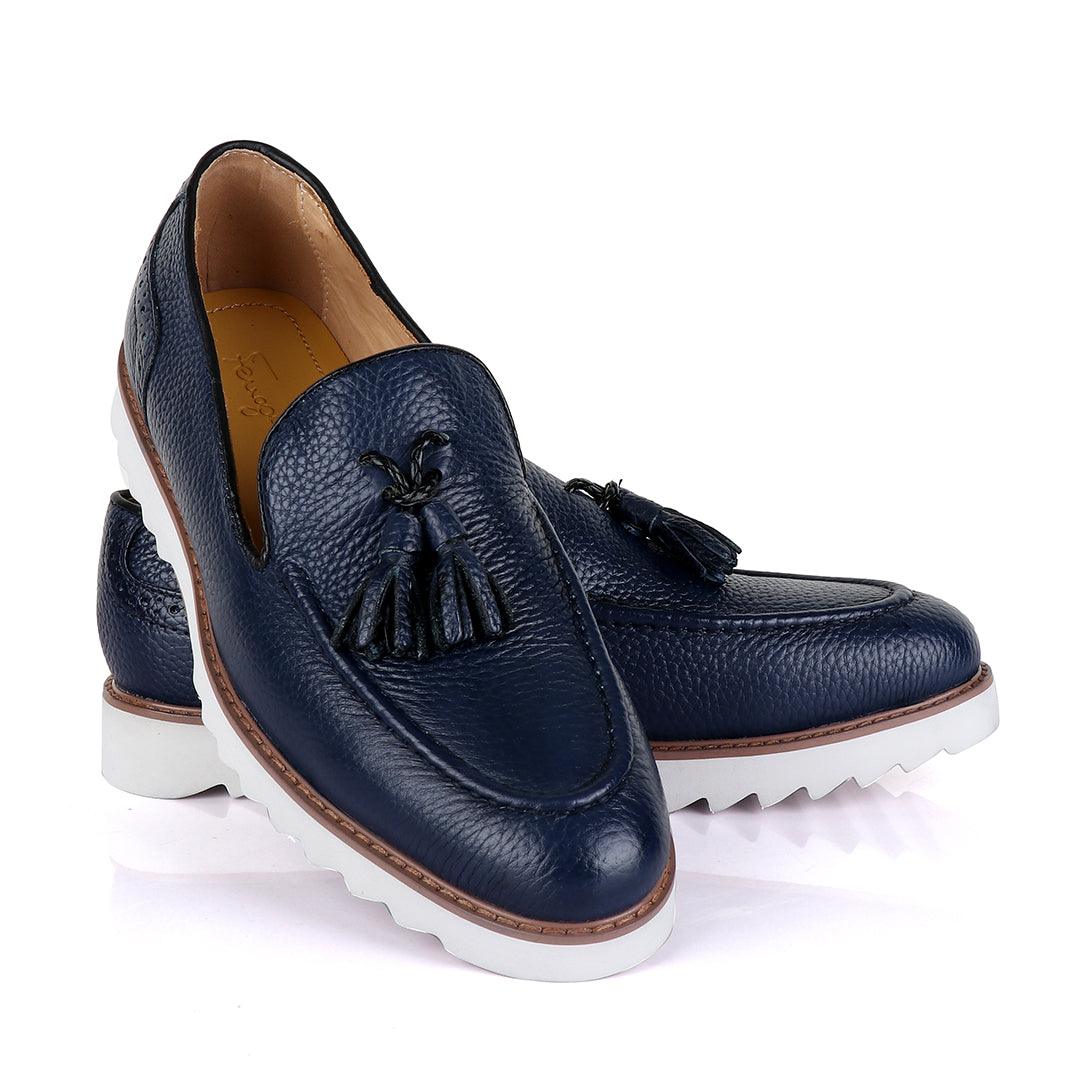 Salvatore Ferragamo Double Tassel Loafers-Blue - Obeezi