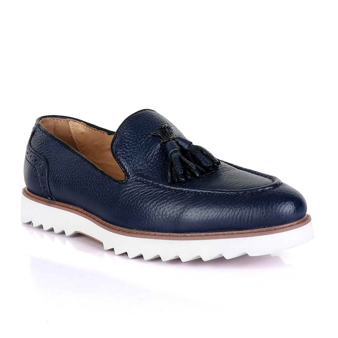 Salvatore Ferragamo Double Tassel Loafers-Blue - Obeezi