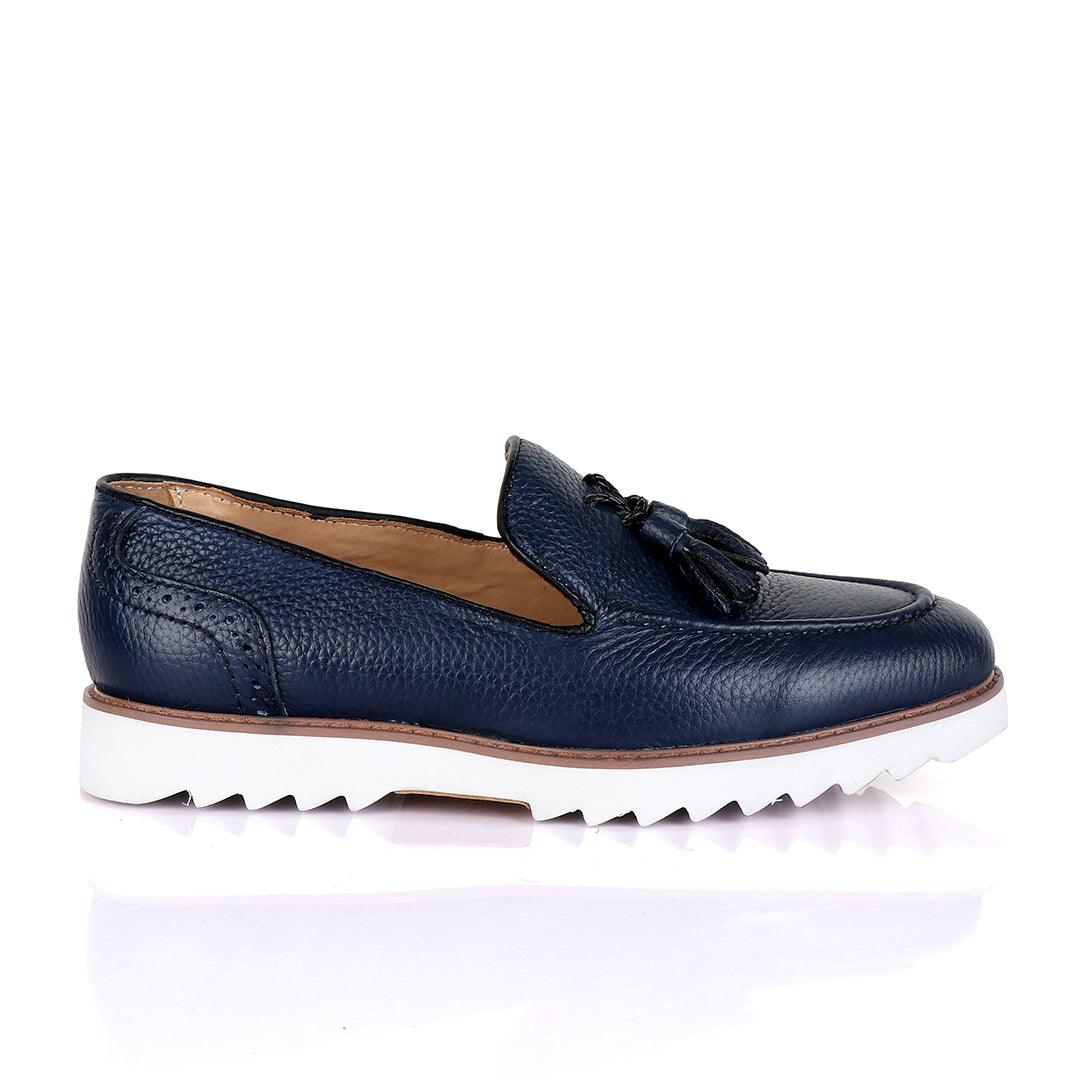 Salvatore Ferragamo Double Tassel Loafers-Blue - Obeezi