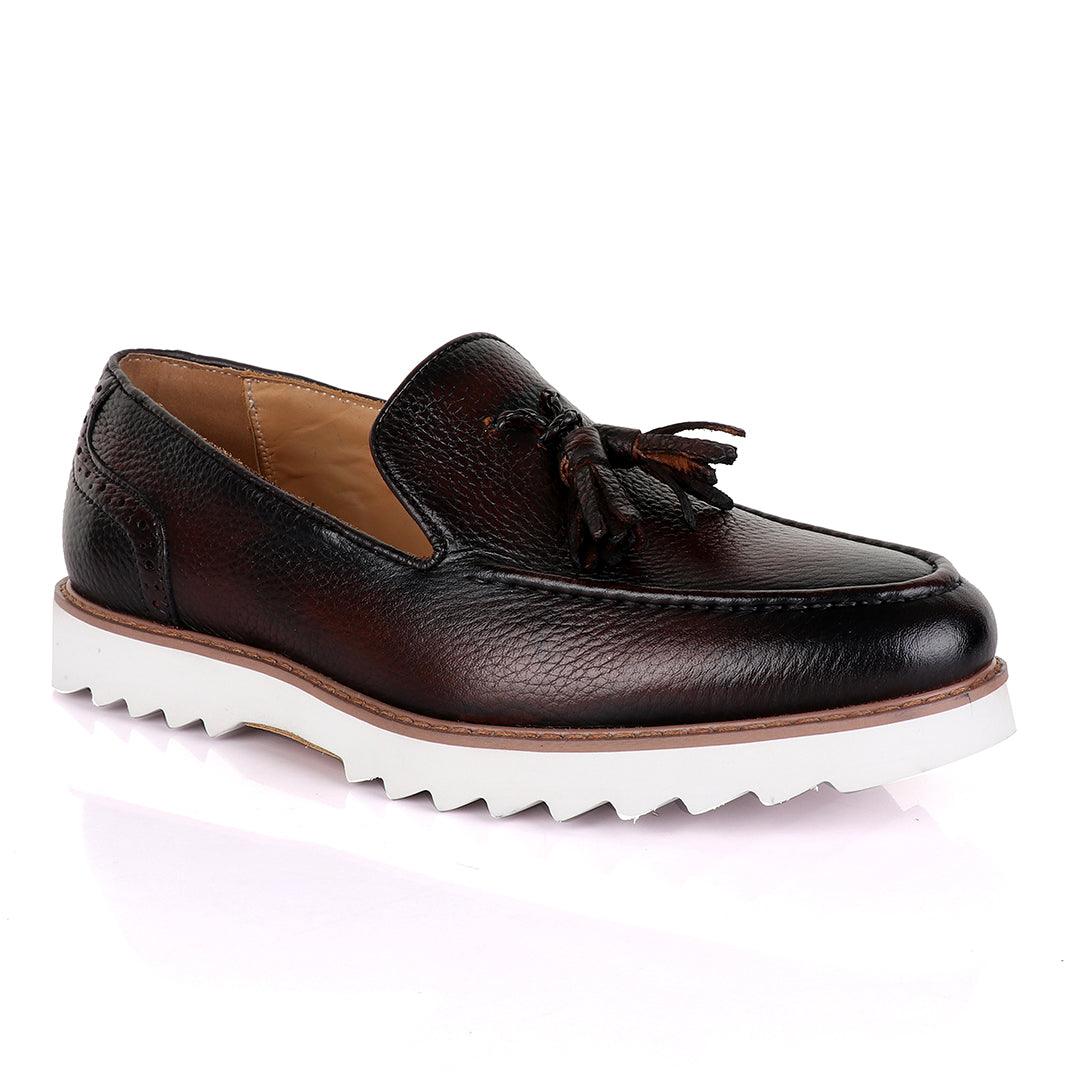 Salvatore Ferragamo Double Tassel Loafers-Coffee - Obeezi